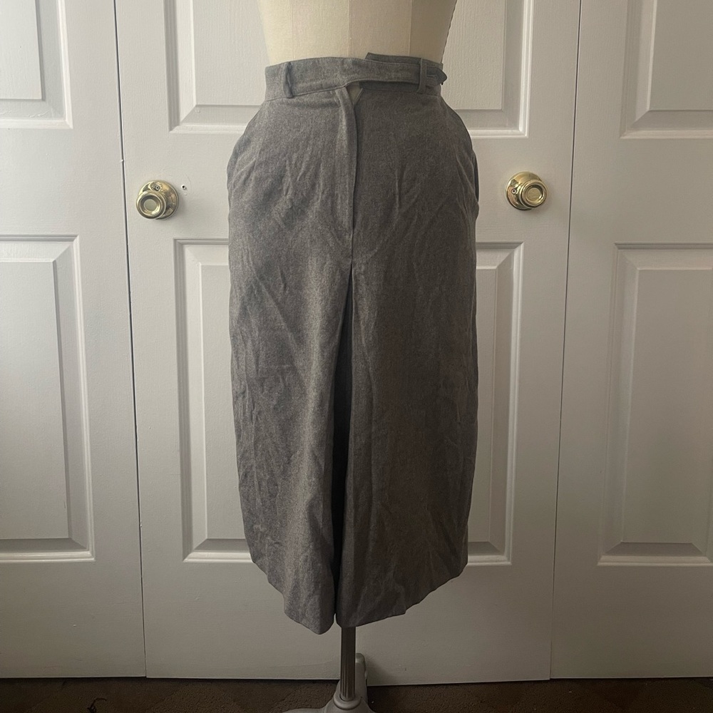 Elegant Nordstrom Gallery Gray Midi Wool Skirt